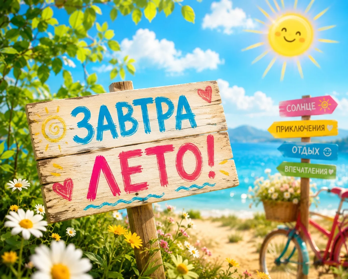 ☀️ Завтра — лето!

Каникулы, солнце, тепло и долгожданный отдых. Пусть это лето принесёт много радос