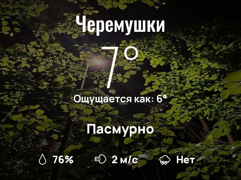 Что с погодой в Черёмушках?