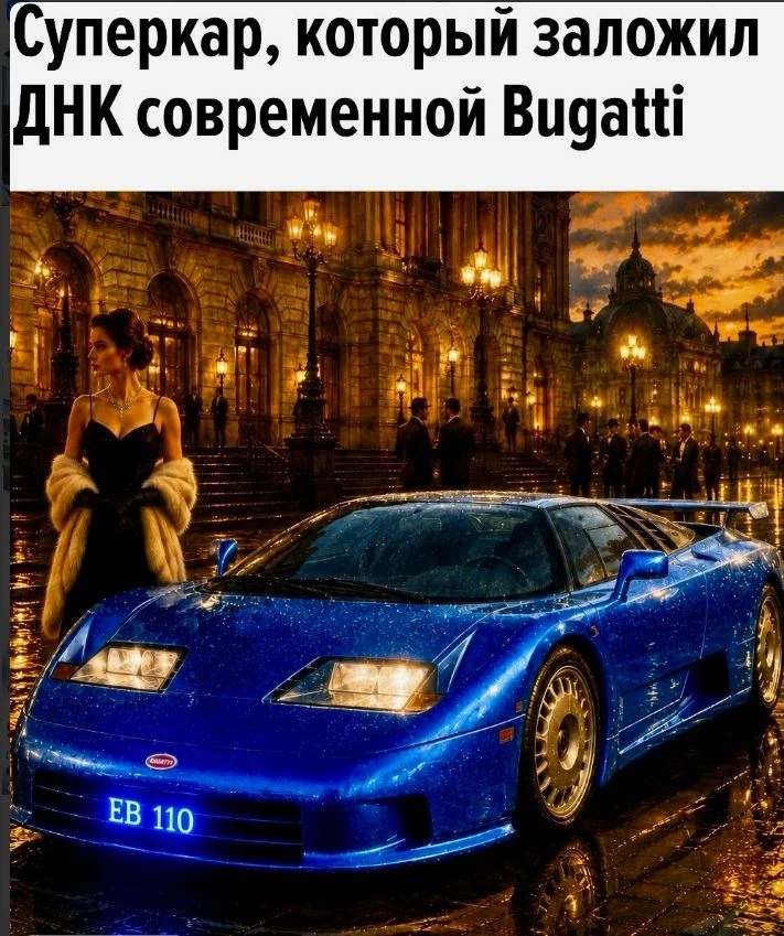 Bugatti EB110 — это не просто красивый кузов из 90х. Его главная особенность скрыта под капотом: 3,5