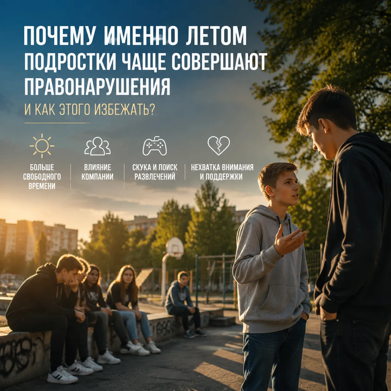 Почему именно летом подростки чаще совершают правонарушения и как этого избежать?