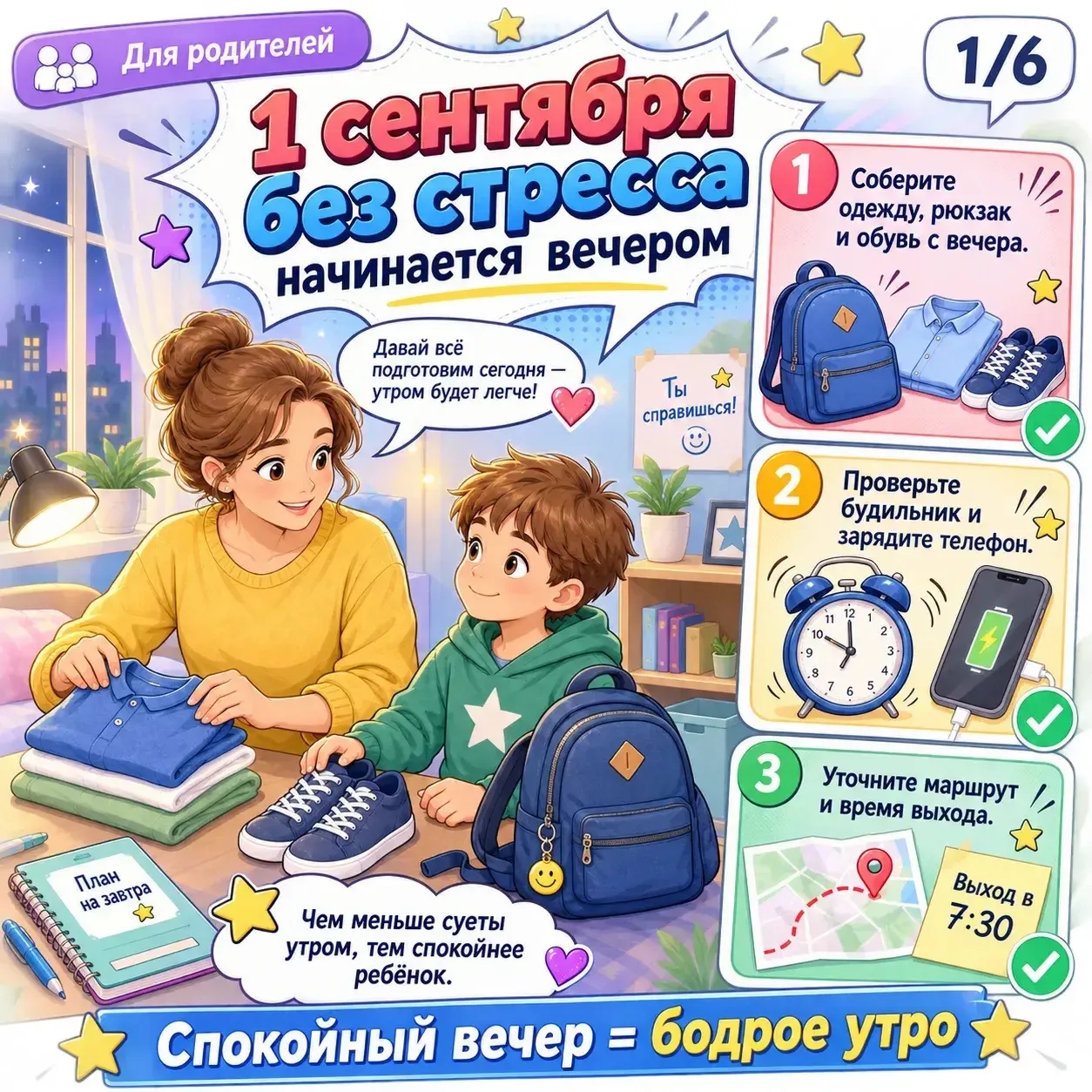 💐Утро 1 сентября без стресса и волнения