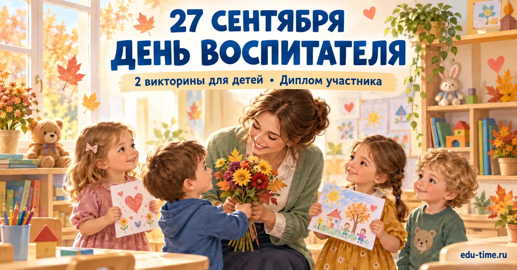 🌷 Сегодня, 27 сентября, День воспитателя и всех дошкольных работников!
