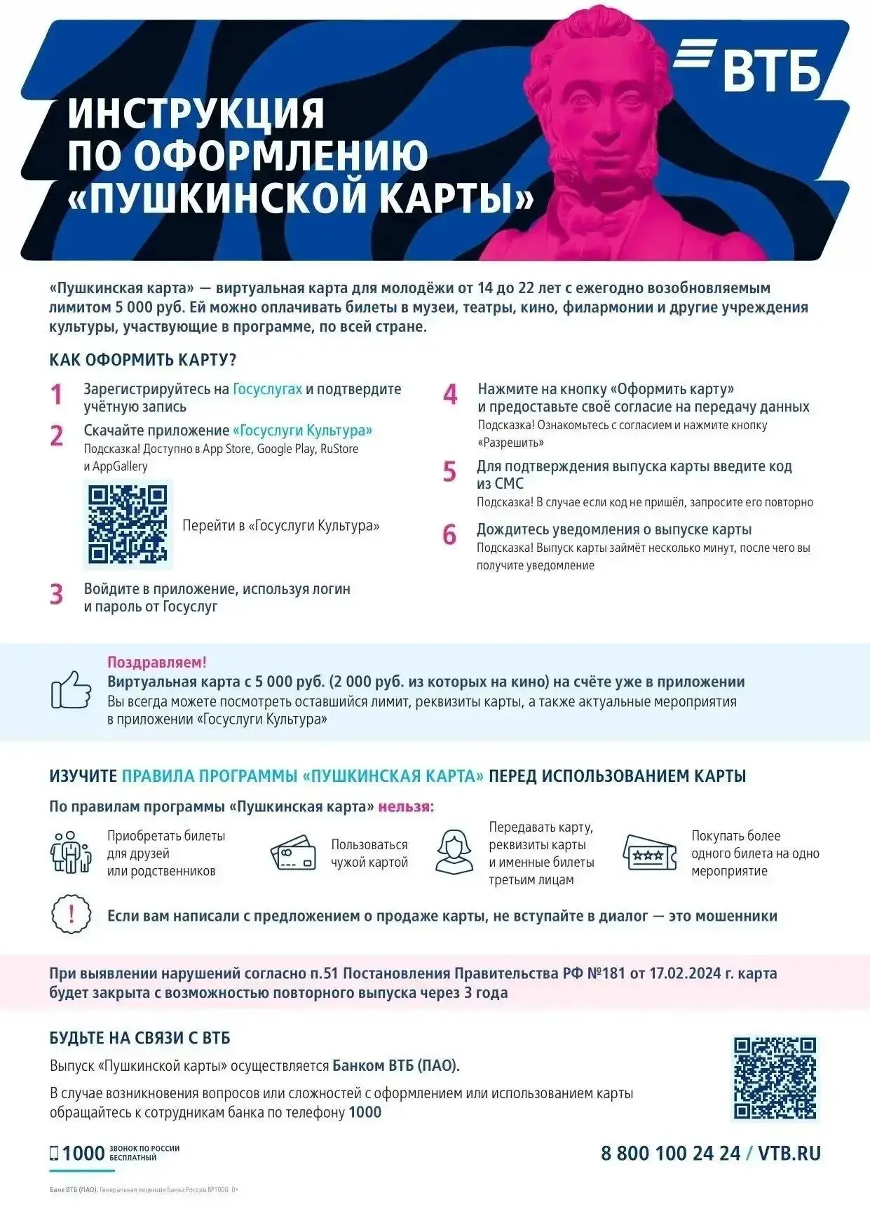 🎭Около 60% пользователей в Орловской области переоформили Пушкинские карты