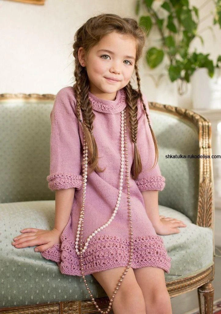 🌸 Платье для девочки спицами