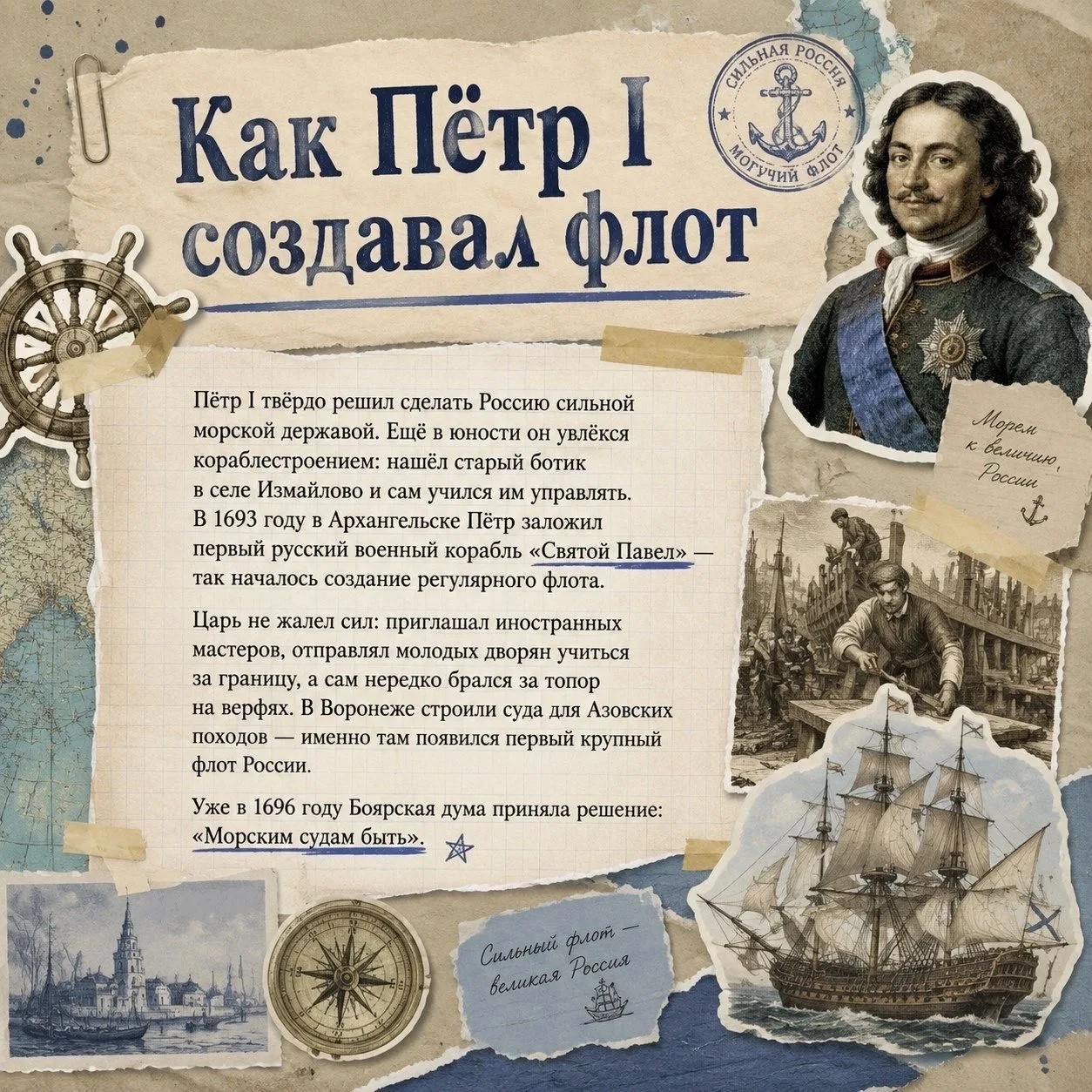26 июля — День Военно-Морского Флота России!

А вы знаете, как всё начиналось? 

Русский флот родилс