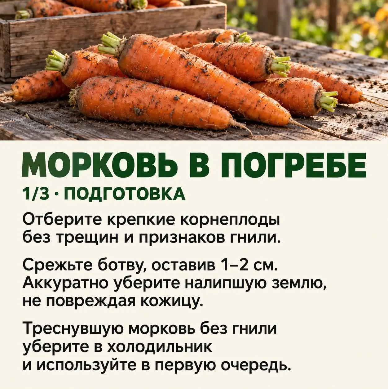 🥕 Морковь собрана: как сохранить её сочной до весны