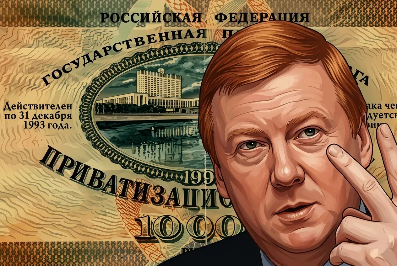 1 октября 1992 года была введена система приватизационных чеков (ваучеров). Чубайс обещ...