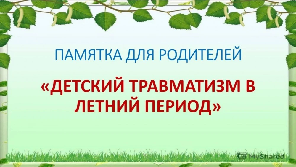 ПРОФИЛАКТИКА ДЕТСКОГО ТРАВМАТИЗМА В ЛЕТНИЙ ПЕРИОД