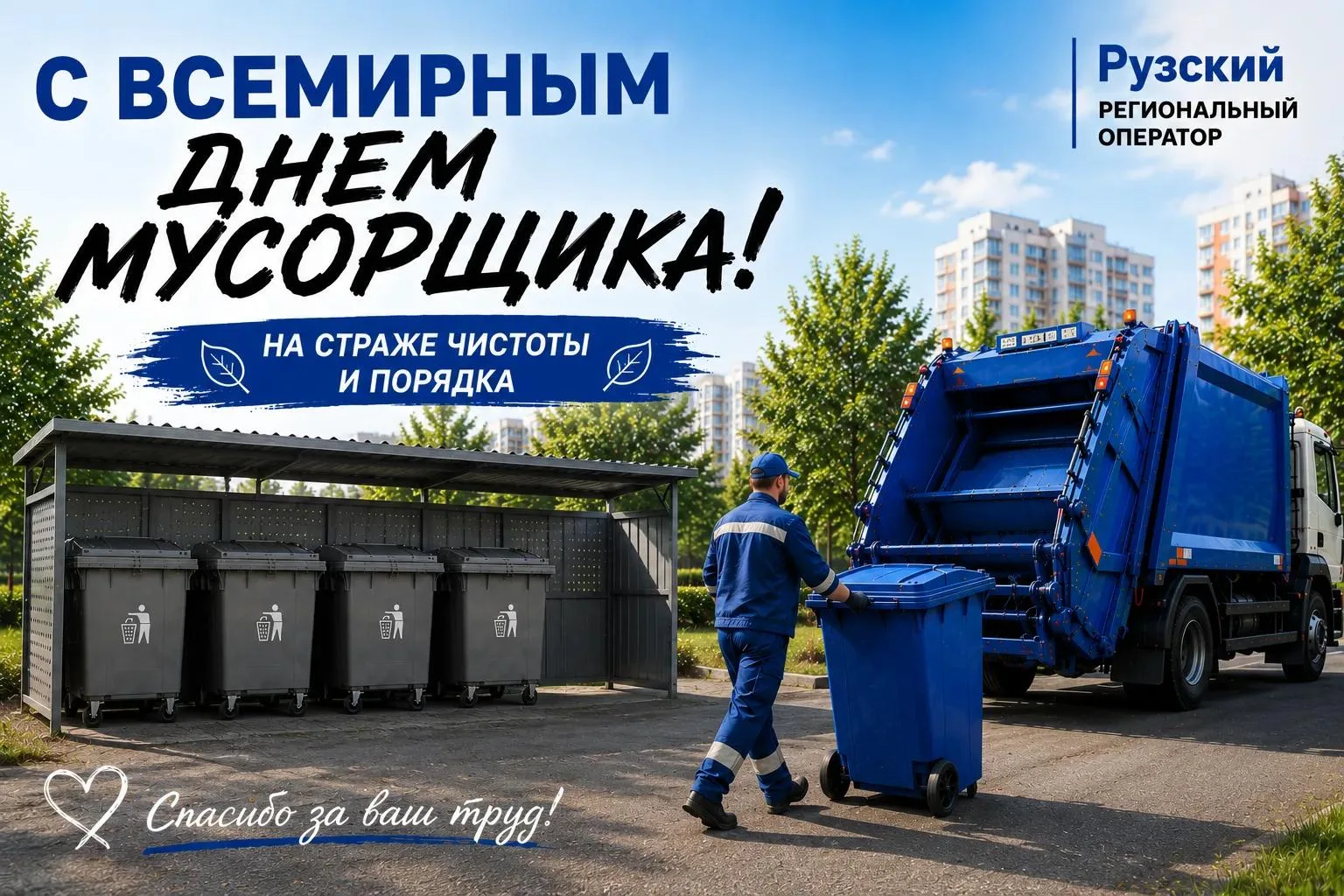 🚛♻️ С Всемирным днём мусорщика!

17 июня отмечается Всемирный день мусорщика — профессиональный пра