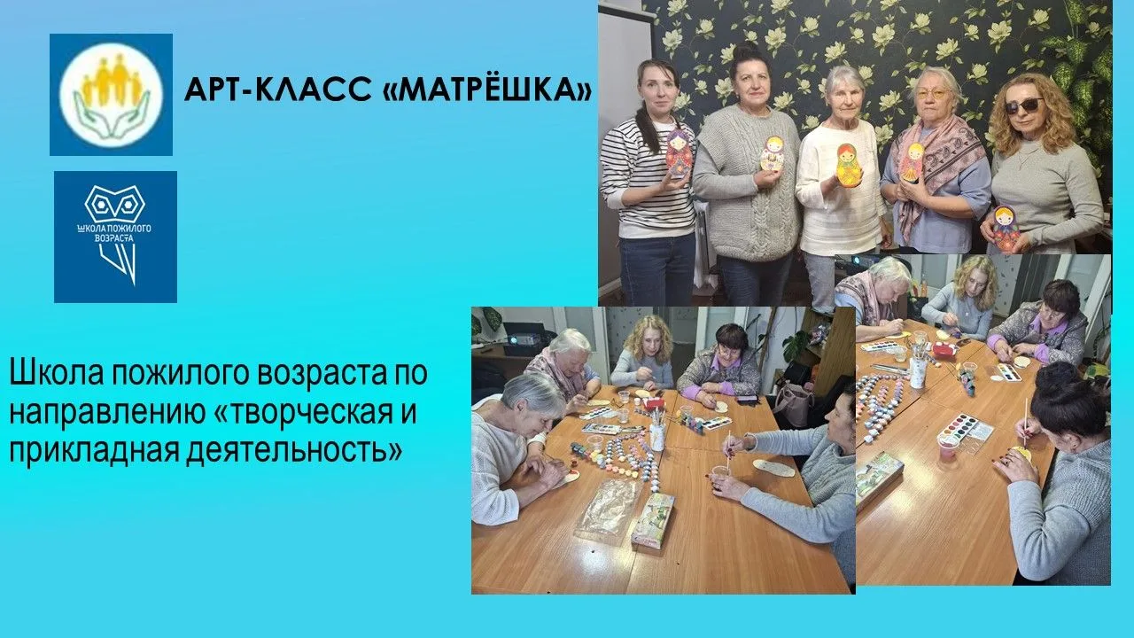 Арт-класс «Матрёшка»
Для участников школы пожилого возраста ГАУСО СО «КЦСОН Нижнесергинского района»