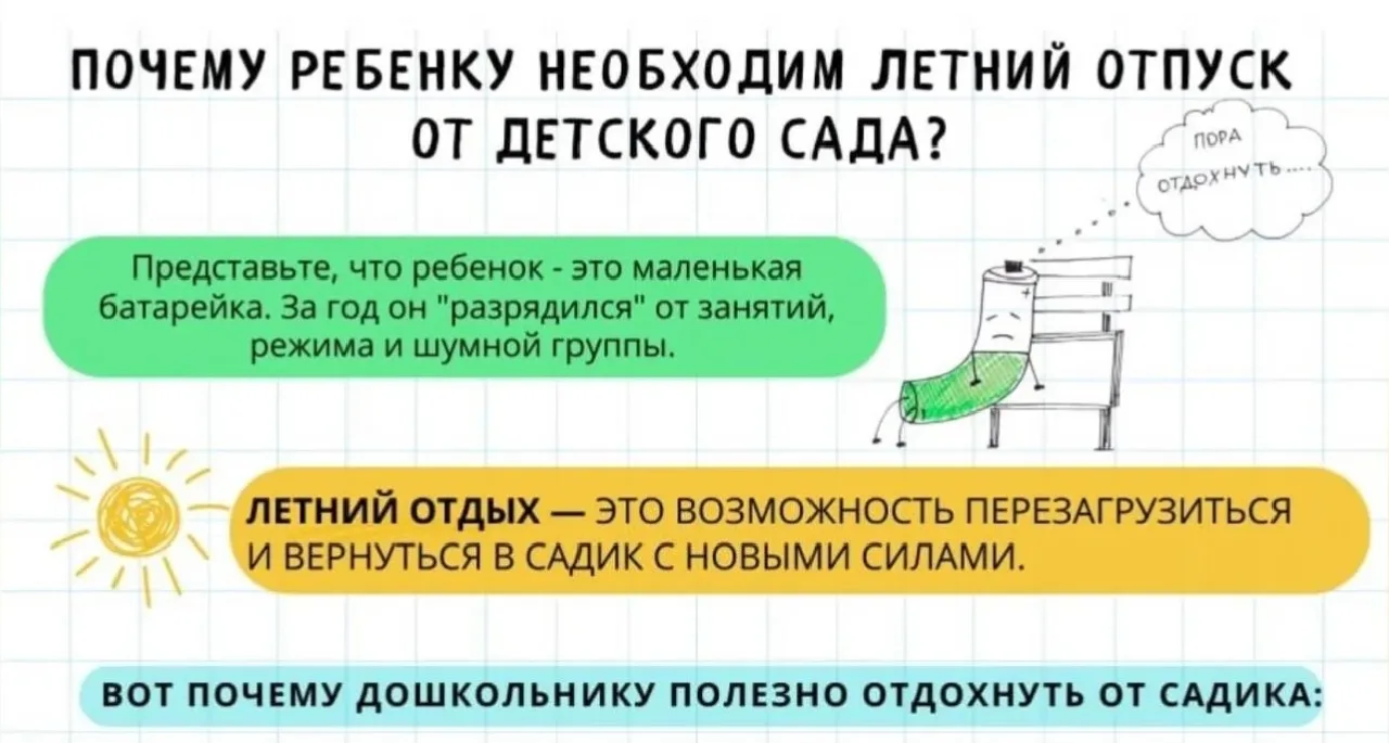 Нужен ли детям отпуск от детского сада ❓