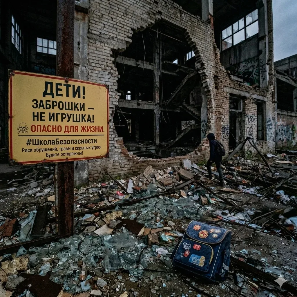 ⚠️ Заброшенные здания — это НЕ место для игр!