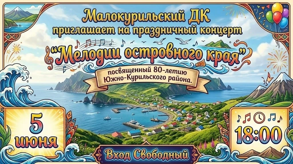 🎉 5 июня Малокурильский ДК приглашает всех жителей и гостей острова на праздничный кон...
