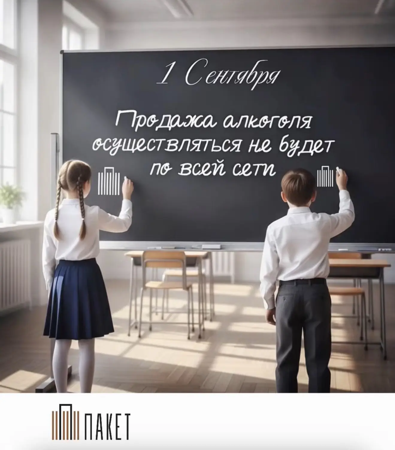 ❗️Обратите внимание: 🔔1 сентября в наших супермаркетах «Пакет» алкоголь не продаётся. ...