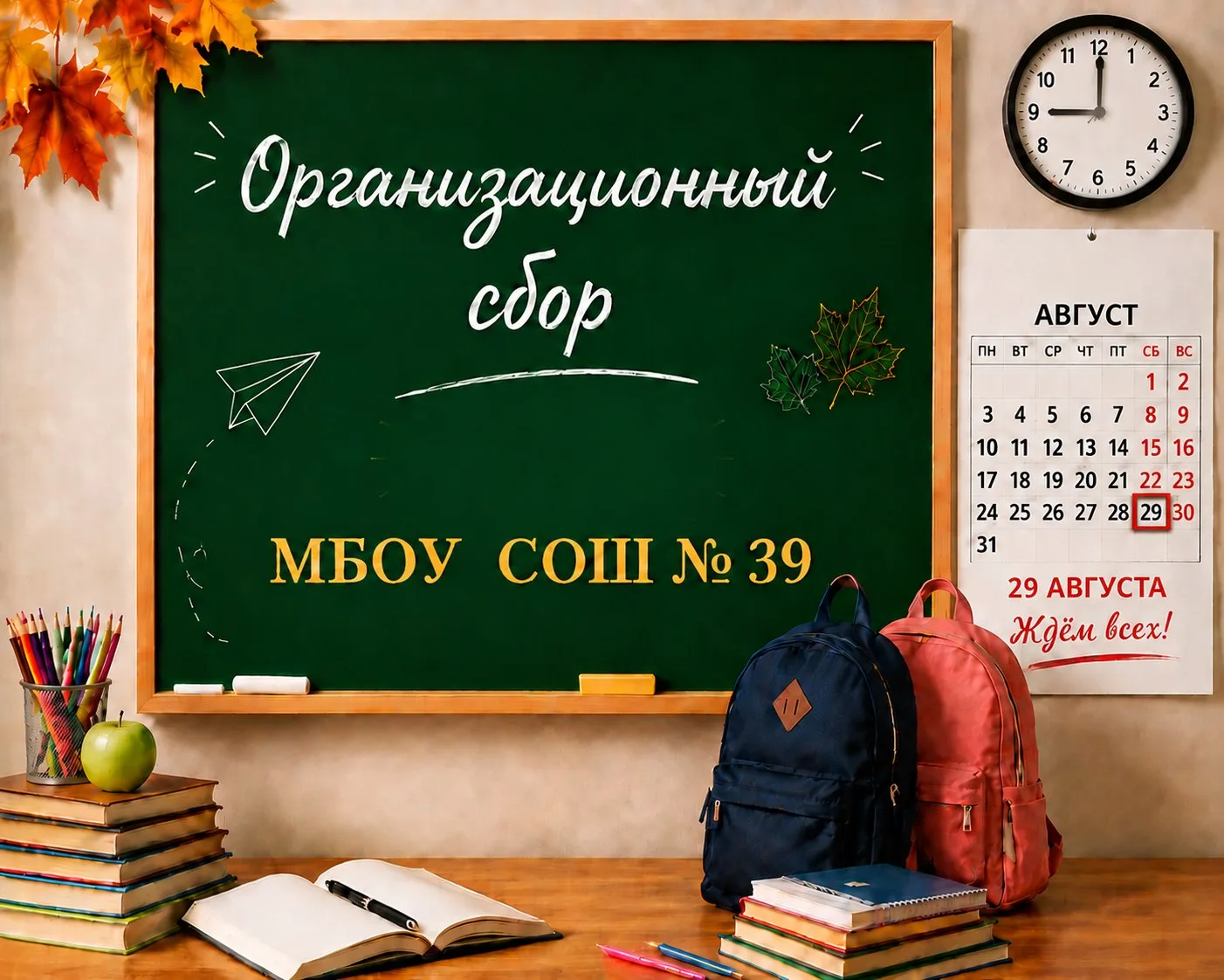 🔔 ВНИМАНИЕ! ОРГАНИЗАЦИОННЫЙ СБОР В МБОУ СОШ № 39! 🔔