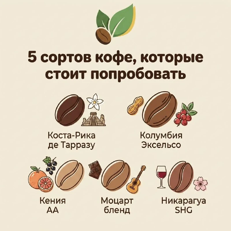 Продолжаем кофейную подборку: сорта и бленды, которые стоит попробовать ☕️