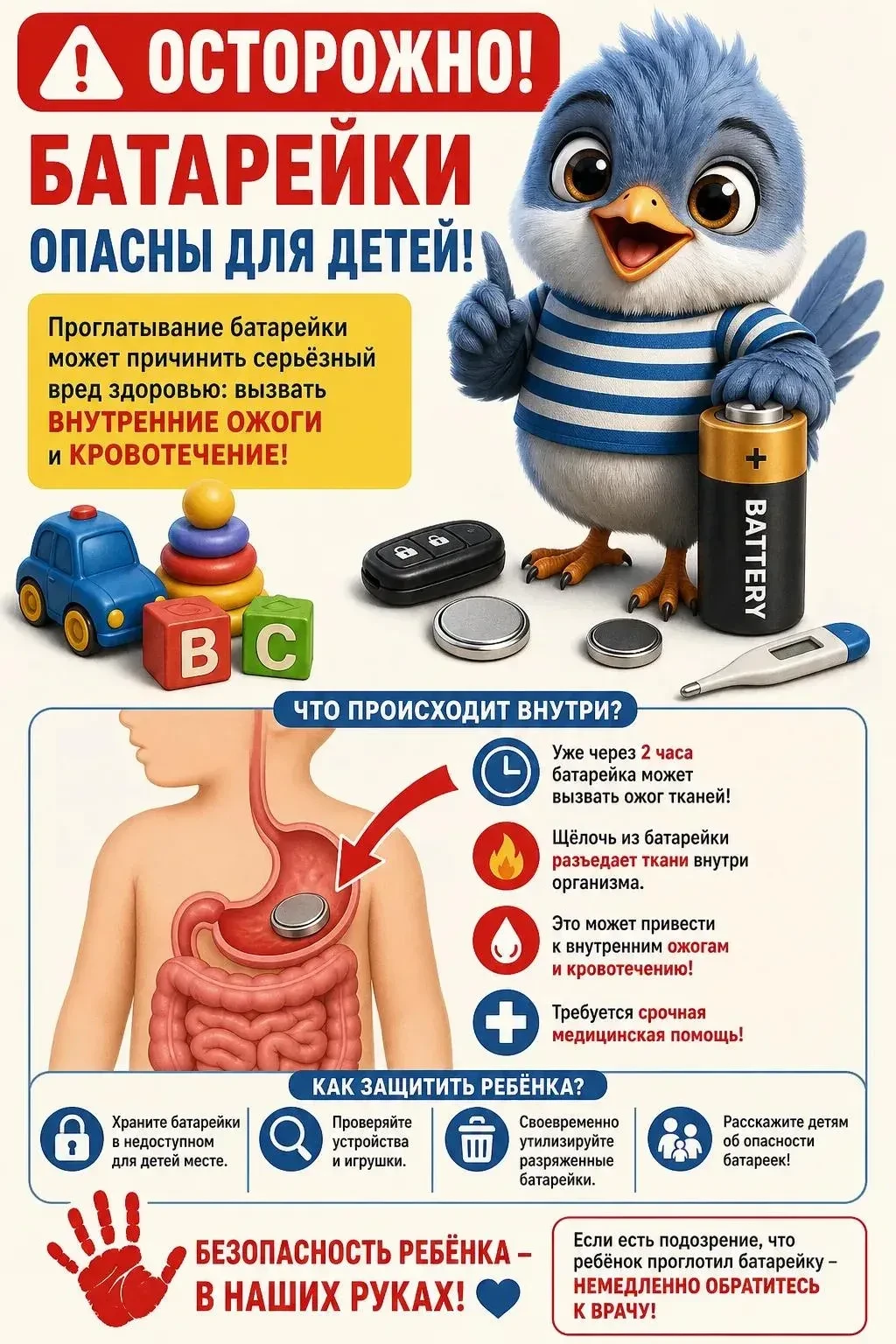 🔋 Батарейки — неотъемлемая часть многих детских игрушек. Но, увы, они могут представля...