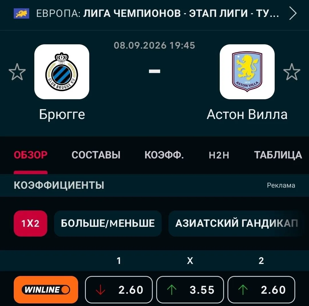 Футбол. Лига Чемпионов.