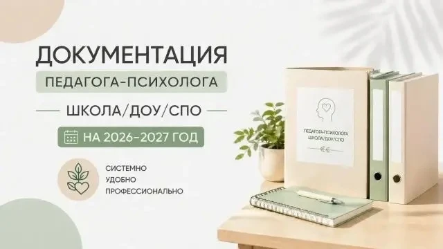 ❗ДОКУМЕНТАЦИЯ ПЕДАГОГА-ПСИХОЛОГА
ДОУ/ШКОЛА/СПО
НОВЫЕ ПАКЕТЫ 2026-2027
Список документации:
1. Должно