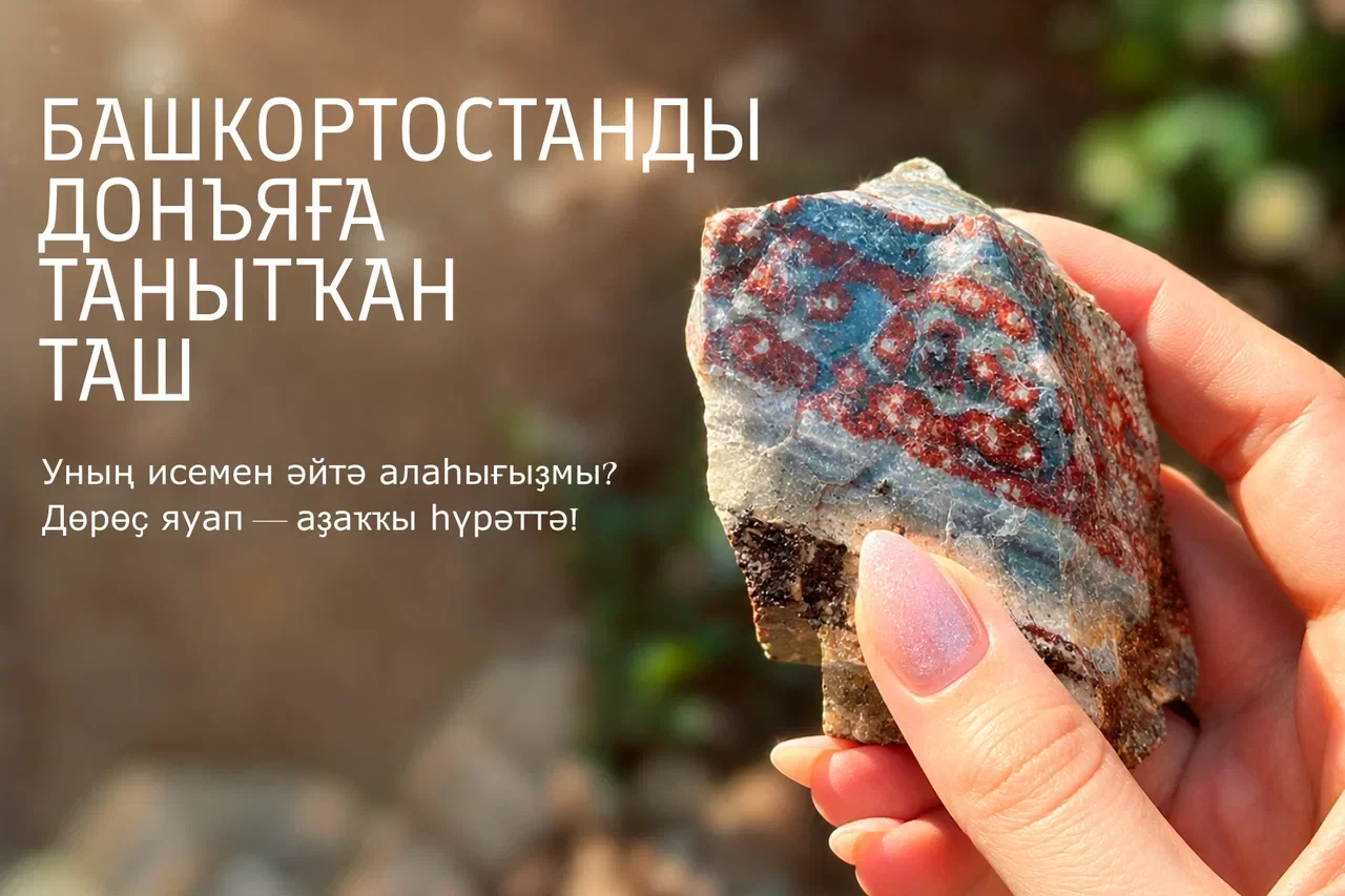 💎 Башҡортостанды бөтә донъяға танытҡан таштың исемен әйтә алаһығыҙмы?

Тауҙарыбыҙҙың был хазинаһы т