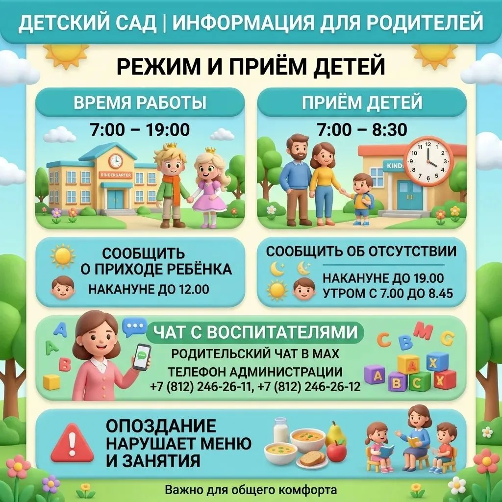 ✨Чтобы утро в саду было добрым напоминаем о важных правилах!