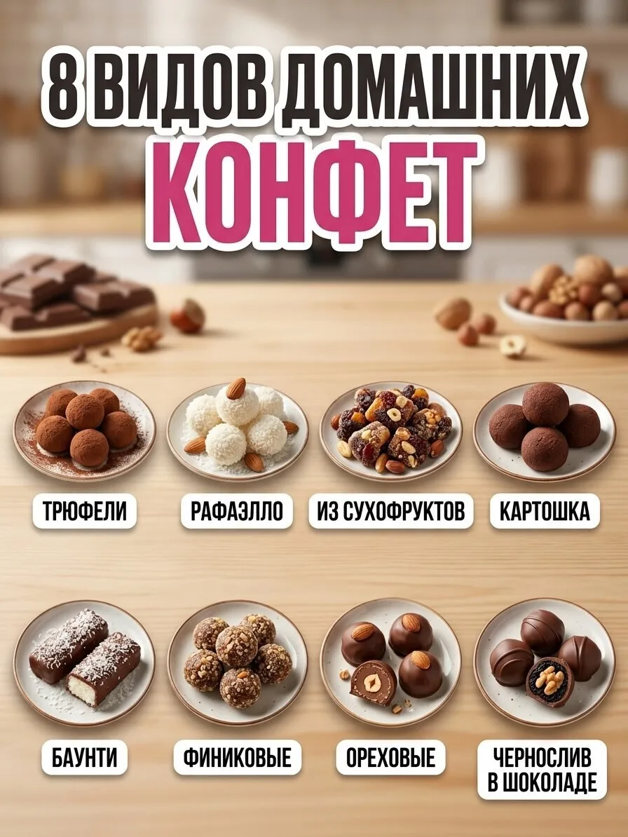 8 видов домашних конфет — вкуснее и полезнее магазинных!