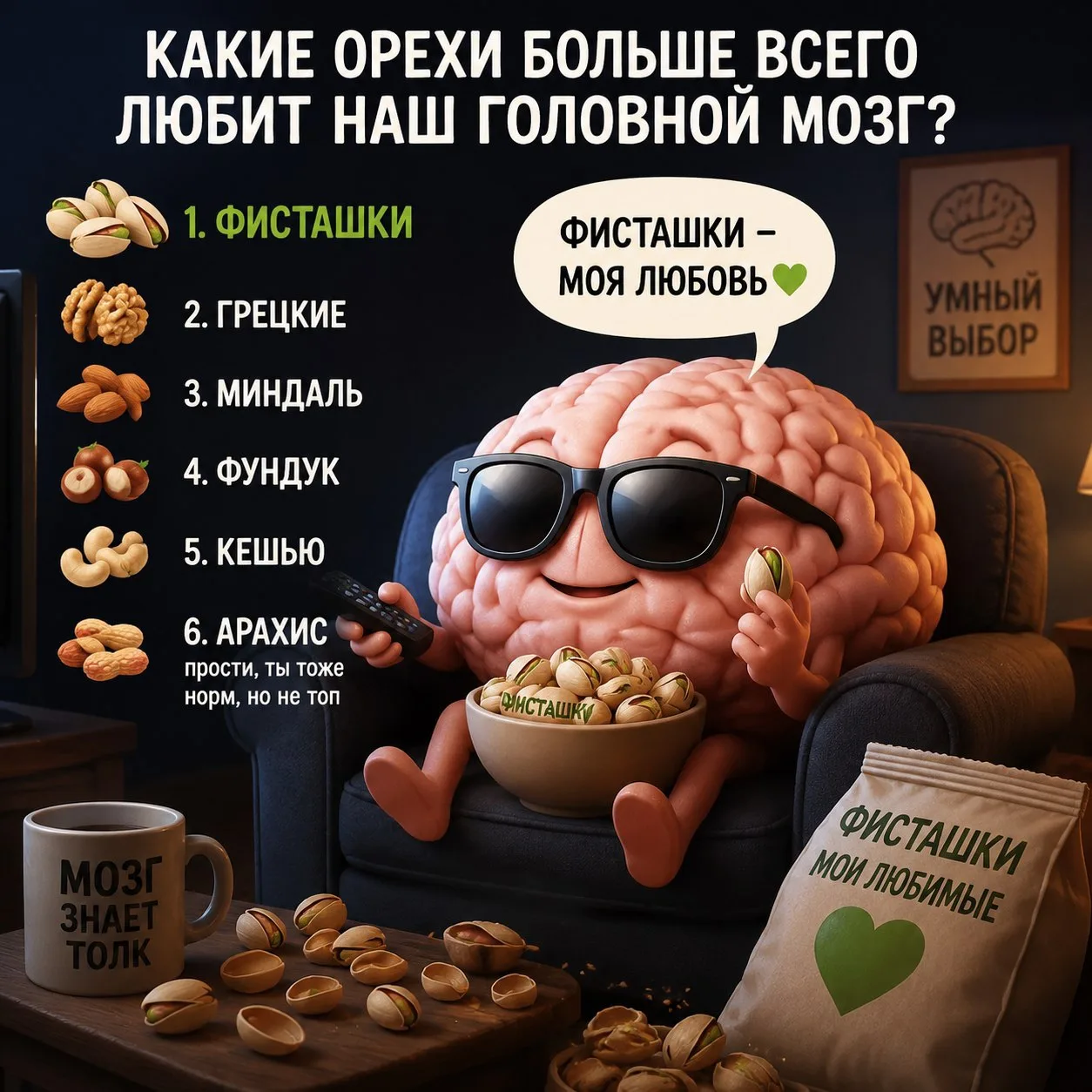 Природа намекает: какие орехи больше всего любит наш головной мозг? 

Вы замечали, что половинка очи