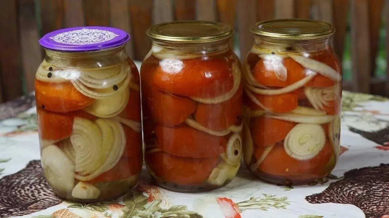 🍅 ПОМИДОРЫ С ЛУКОМ В МАСЛЕ