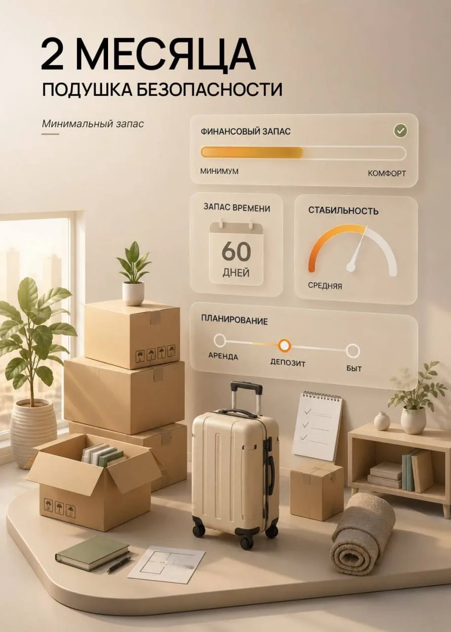 #помощь_переезжающим
🧳На сколько месяцев вам нужна финансовая подушка при переезде? (2 часть)

💵Ко