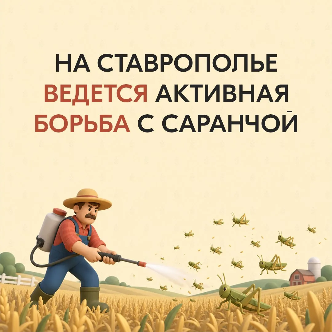В Ставропольском крае обработали 50 тыс. га посевов против саранчи 🌾

В регионе сейчас ведется борь