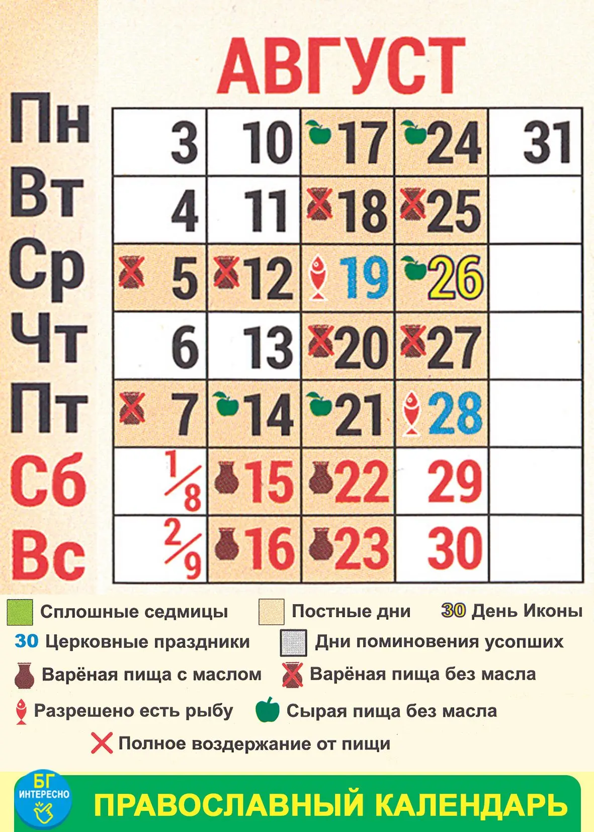📅✨ Православный календарь на август: месяц Спасов, праздников и памяти святых — пусть каждый день п