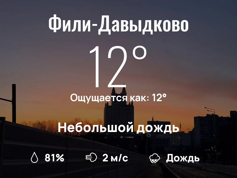 Что с погодой в Фили-Давыдково?