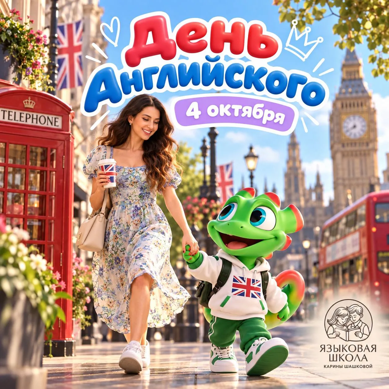🇬🇧 4 октября — День английского языка в детском городе «Лёсики»! 🎉