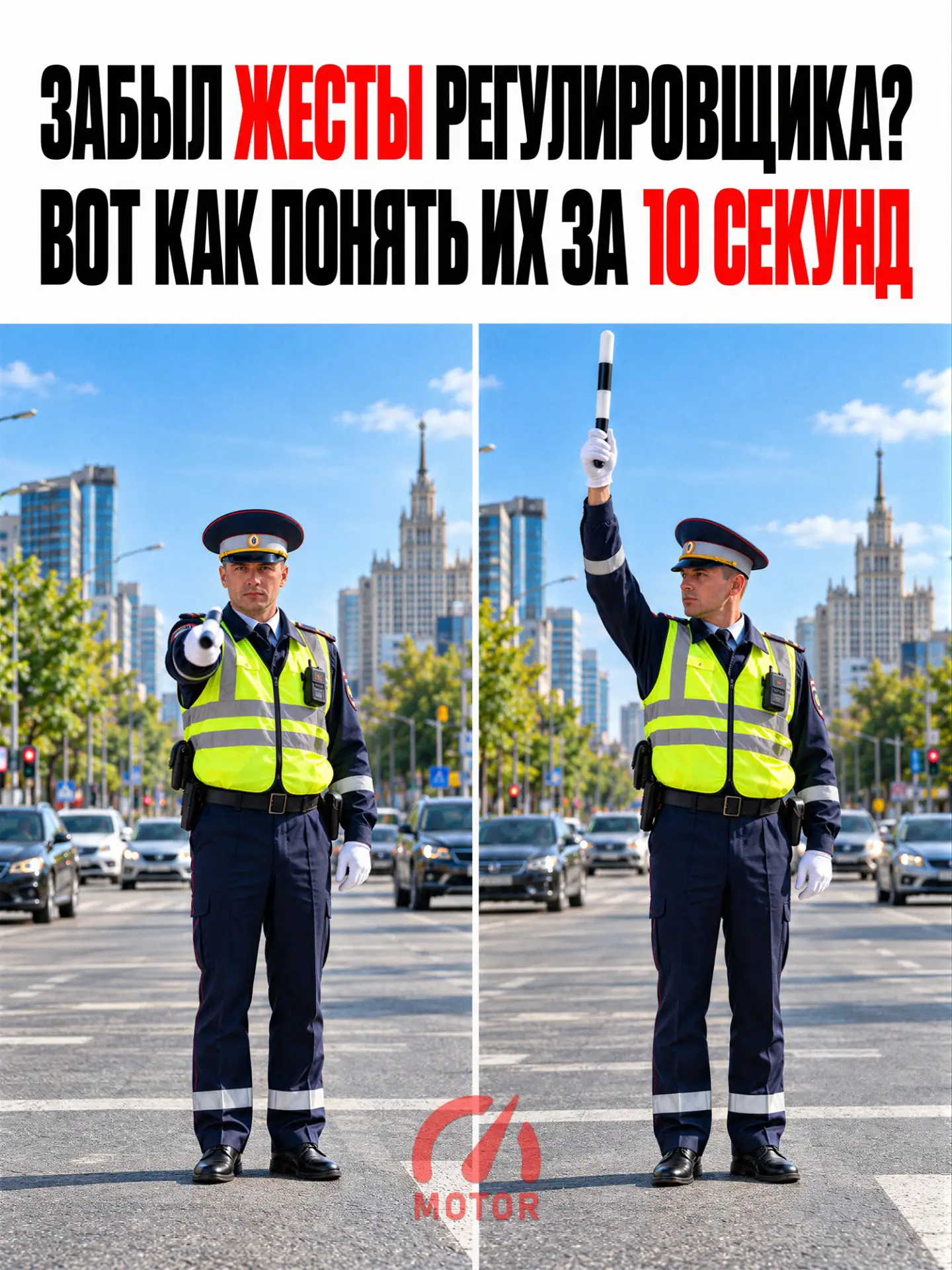 Как понимать жесты регулировщика на дороге.