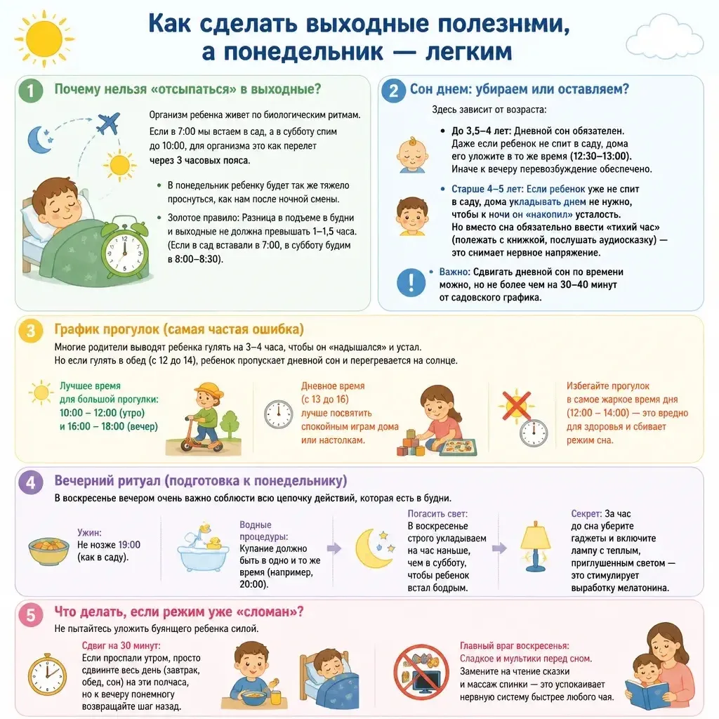 Режим дня для дошкольника — это фундамент здоровья и хорошего настроения! 🧸 Благодаря ...