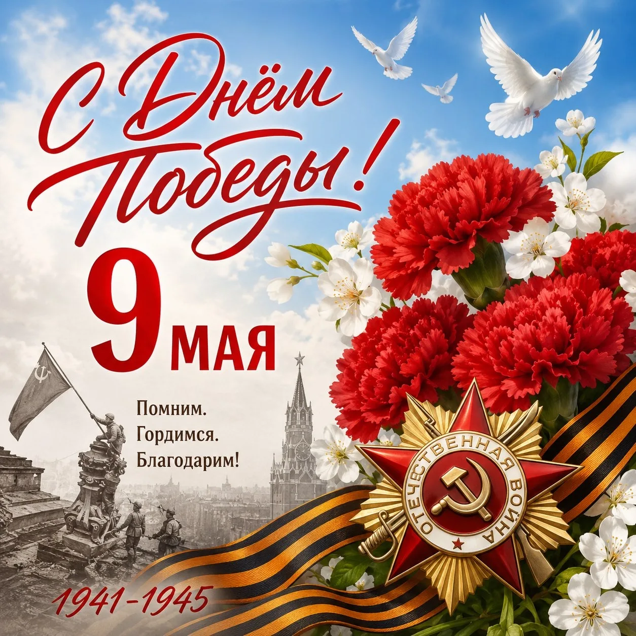 🎉 Администрация МБОУ «СОШ» п. Талая поздравляет всех с Днём Великой Победы! 🇷🇺✨