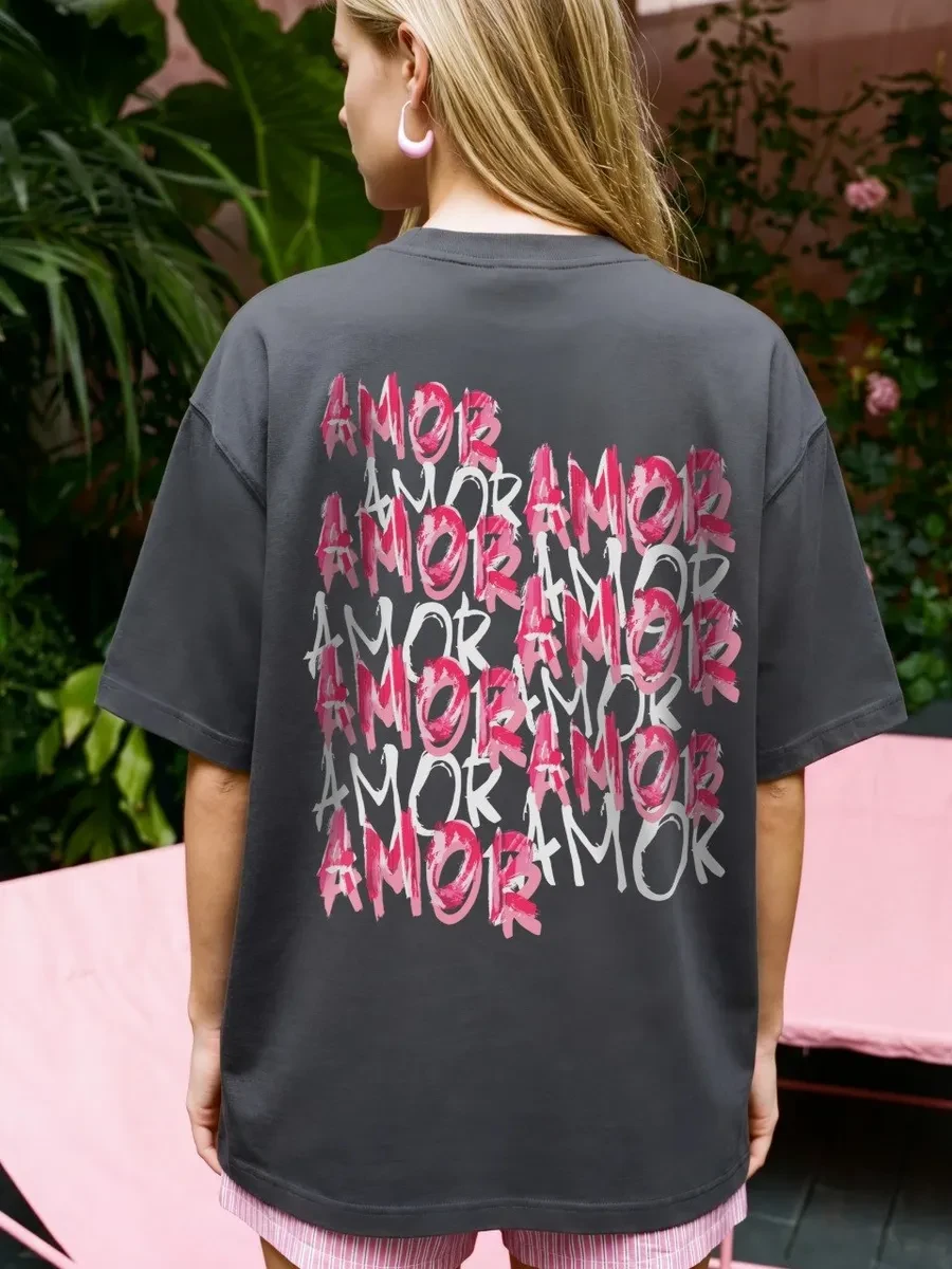 ⚡️ Футболка oversize с принтом AMORE, ПОП КУЛЬТУРА