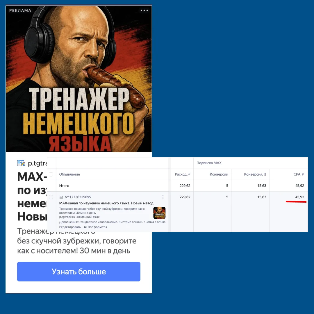 Стетхем + сосиска = 45 руб. за подписчика