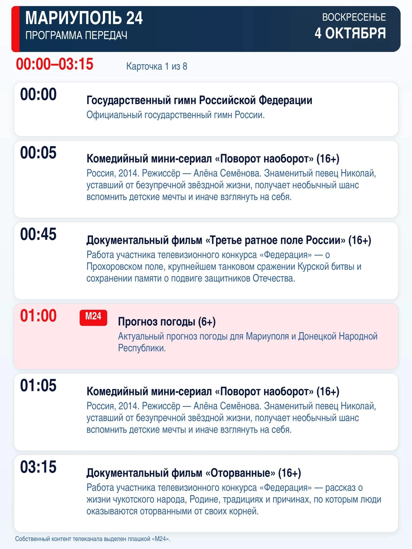 📺  «Мариуполь 24» — программа передач