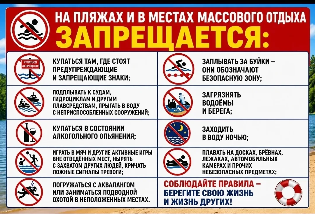 Лето манит к воде, но отдых должен быть не только приятным, но и безопасным. Напоминаем о Правилах о