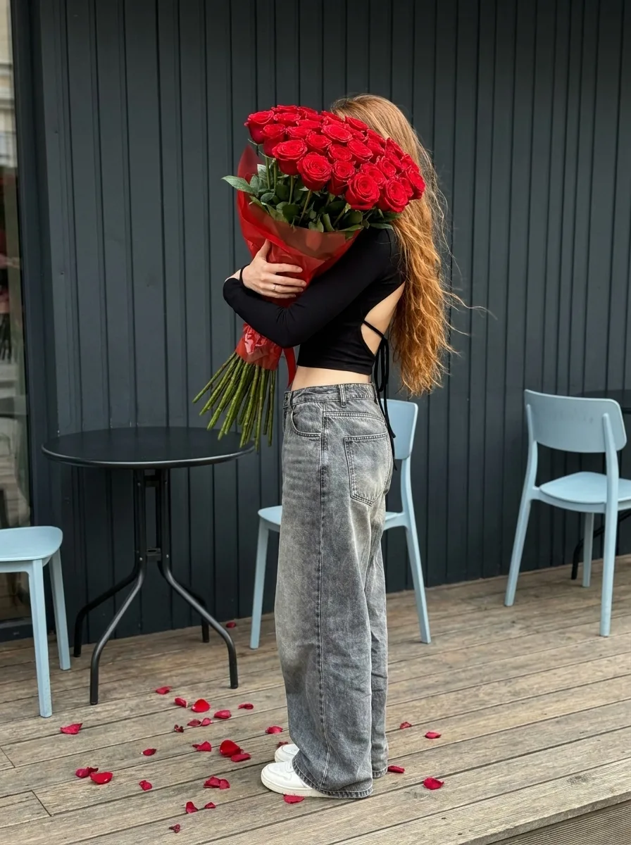 Огромный букетище роз 😍