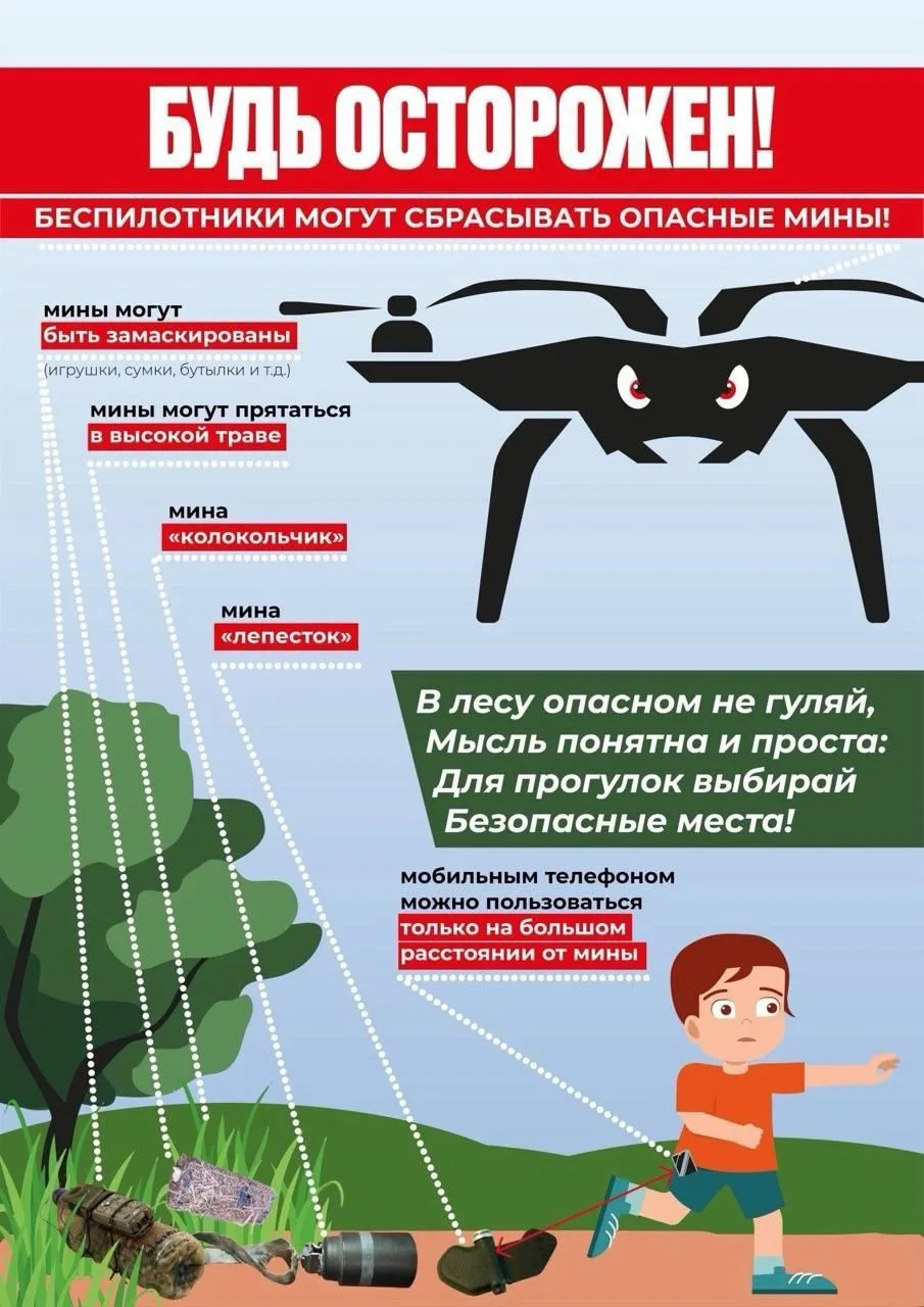 Памятка безопасности " Осторожно,мины!"                                                ...