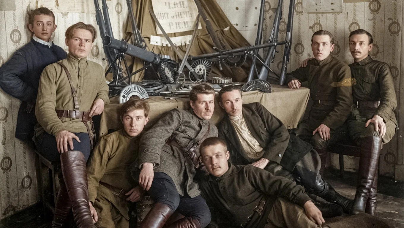 Ч.О.Н Щит и меч Р.К.П. Галич, 1923 год.

Ч.О.Н — часть особого назначения.
Р.К.П — Российская коммун