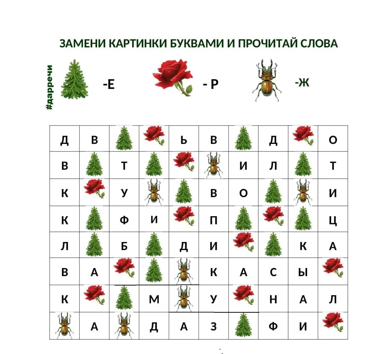 Меняем картинки на буквы
