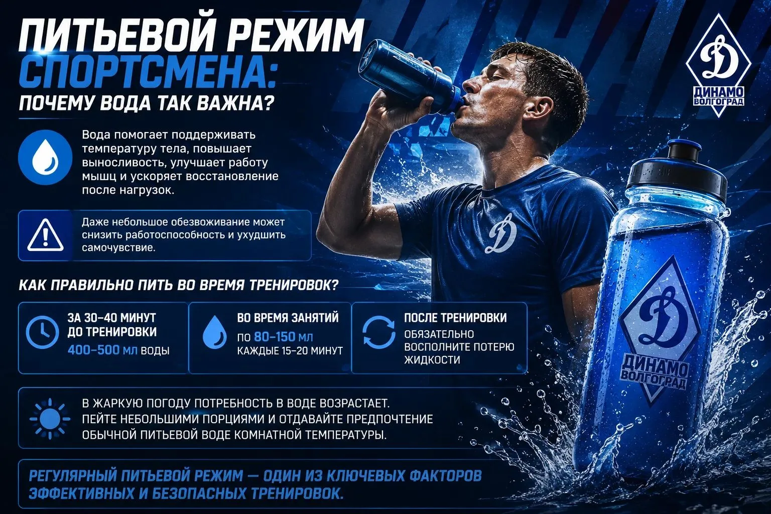 💧 ПИТЬЕВОЙ РЕЖИМ СПОРТСМЕНА: ПОЧЕМУ ВОДА ТАК ВАЖНА?