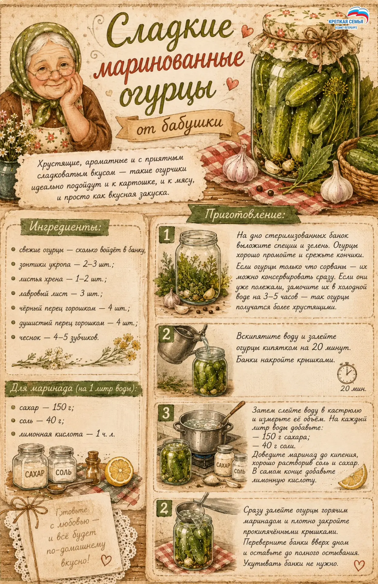 В рубрике «Спросите бабушку» делимся рецептом самых вкусных домашних маринованных огурч...