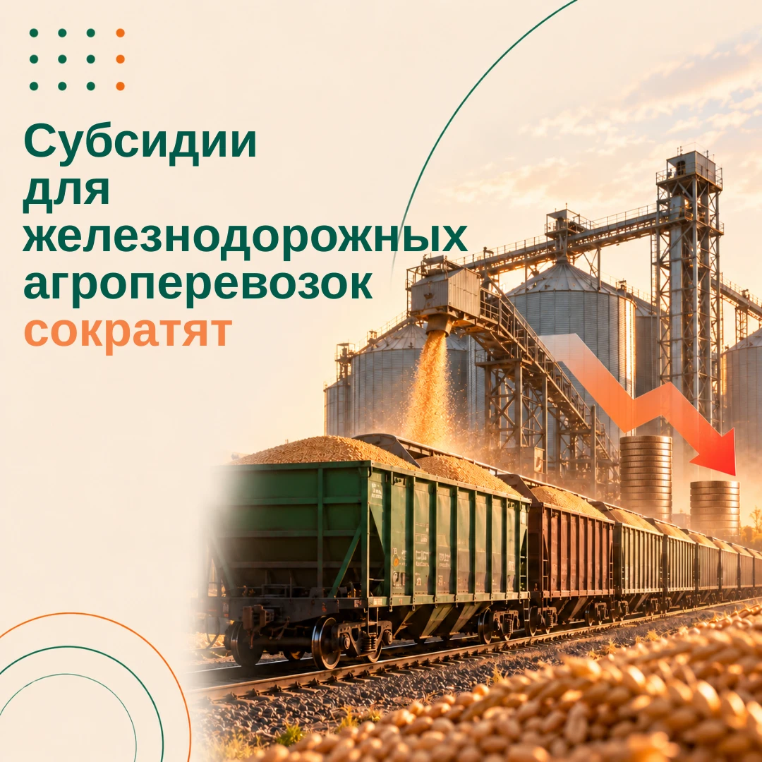 🔻 Поддержка агроперевозок по железной дороге снизится после 2027 года