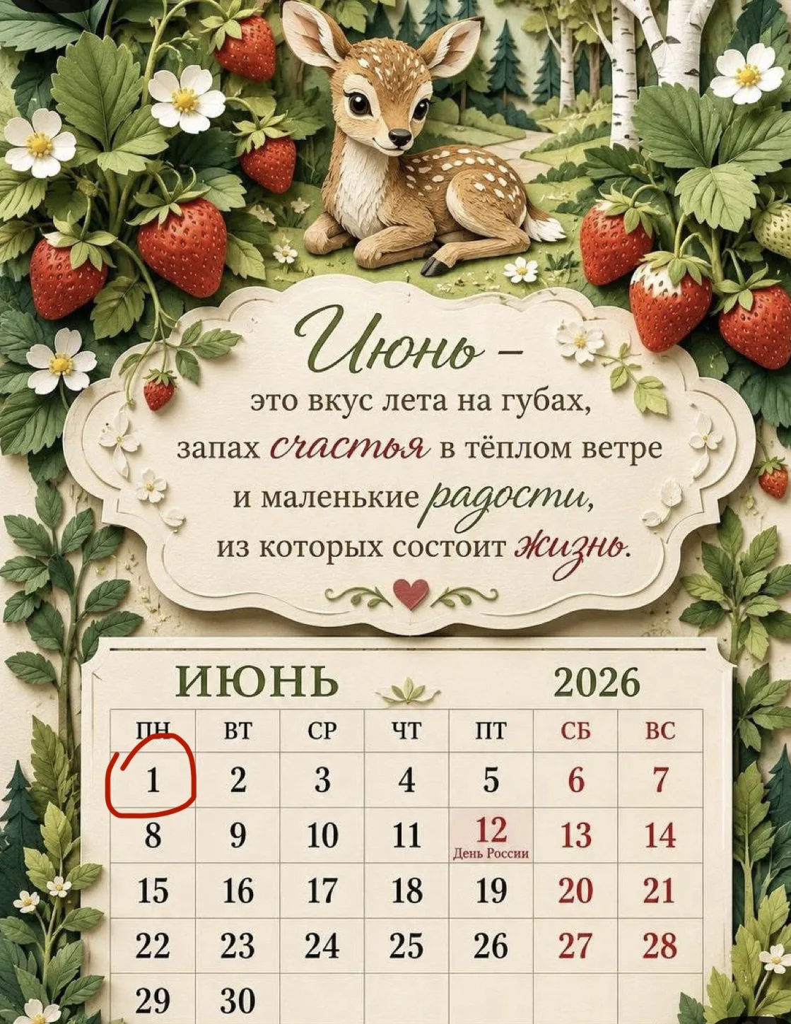 1 июня: первый день лета и День защиты детей.