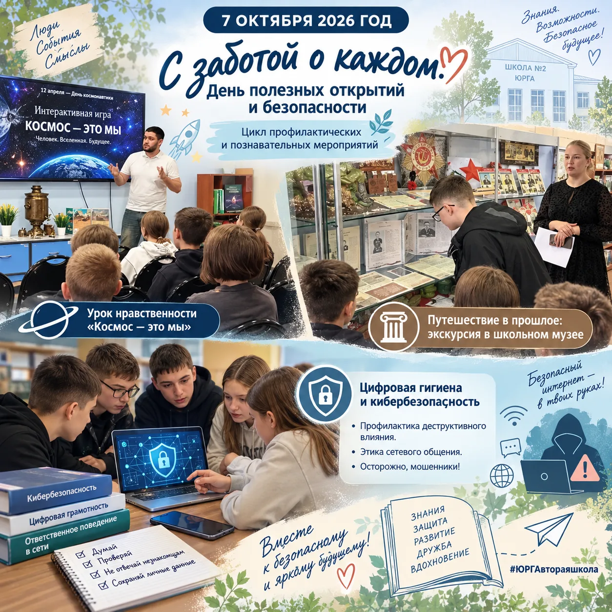 🤝С заботой о каждом: день полезных открытий и безопасности в нашей школе. 🛡️