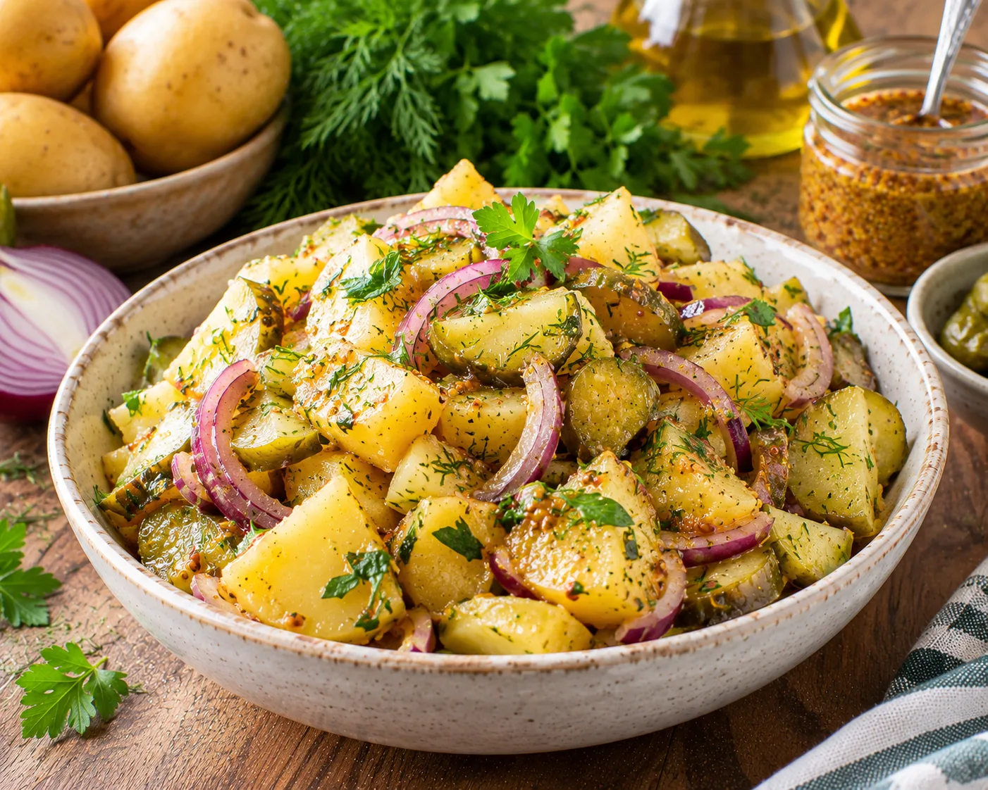 🍂 Салат «Октябрь» — сытный, ароматный и особенно вкусный с тёплым картофелем! 🥔